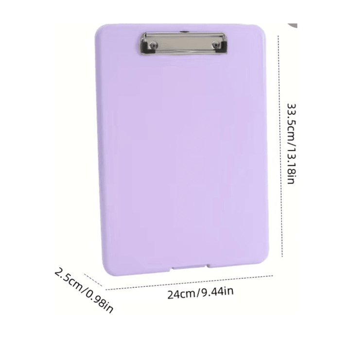 Thick Stationery A4 Clipboard with Storage - Purple