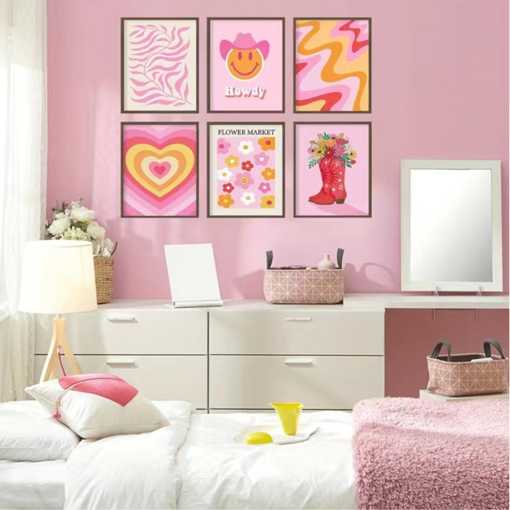 Danish Pastel Aesthetic Wall Art Wall Poster - 6pcs