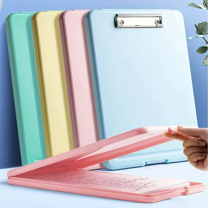 Thick Stationery A4 Clipboard with Storage - Pink