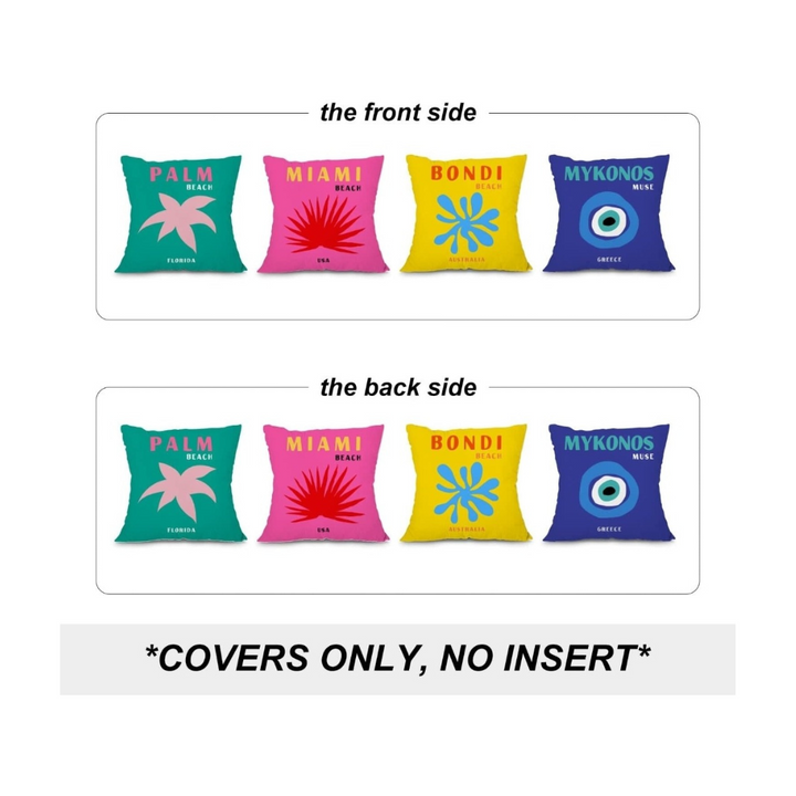 Preppy Aesthetic Colorful Pillow covers - 4 Pcs