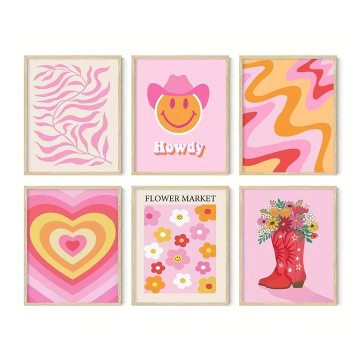 Danish Pastel Aesthetic Wall Art Wall Poster - 6pcs