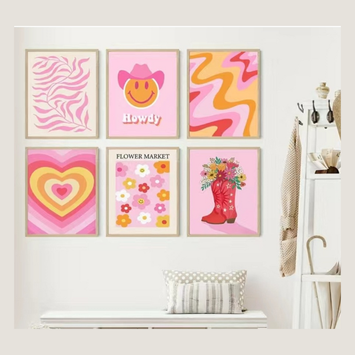 Danish Pastel Aesthetic Wall Art Wall Poster - 6pcs