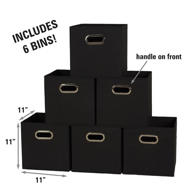 Storage Organizer Bins College Essentials - Black