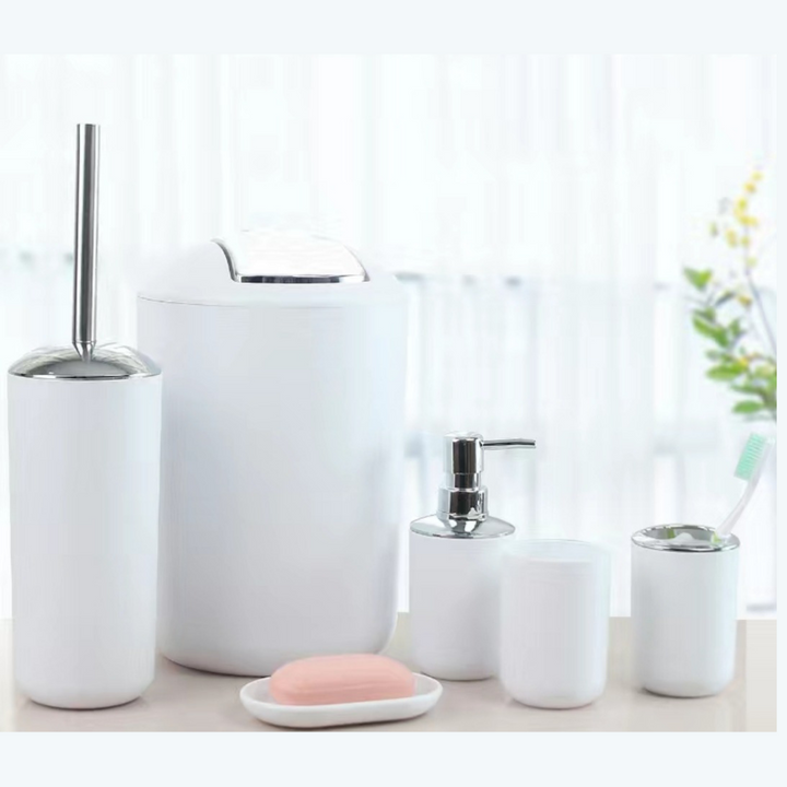 Plastic Bathroom Dorm Accessory Set