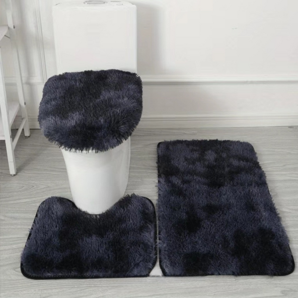 Bathroom Carpet Rug Mat Set-Dark Blue