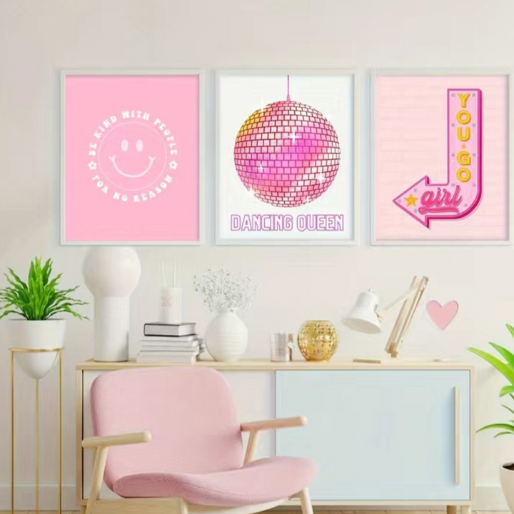 Funky Aesthetic Trendy Dorm Room Wall Art Poster Decor - 9pcs