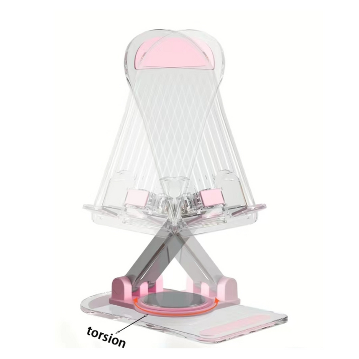 Foldable Acrylic Phone Ipad Desktop Stand - Pink