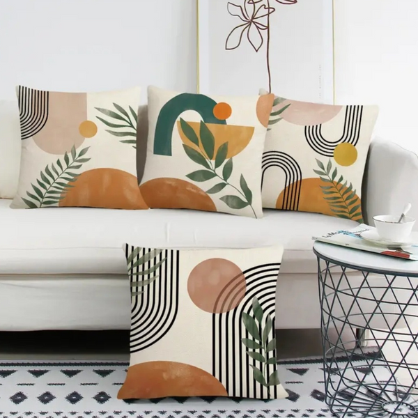 Abstract Bohemian Throw Pillow Covers - 4pcs