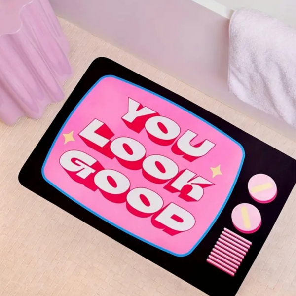 You Look Good Letter Pattern Mat Rug