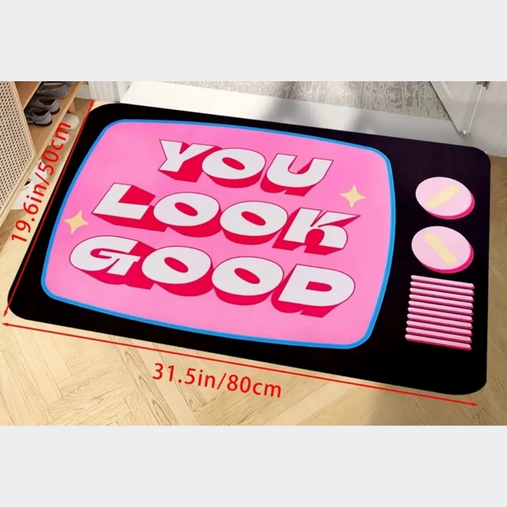 You Look Good Letter Pattern Mat Rug