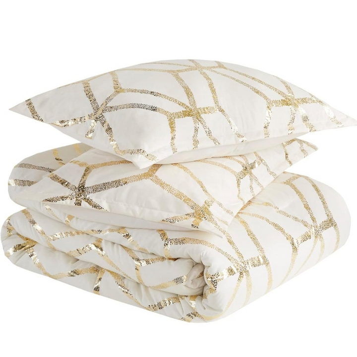 Geometric Glam Metallic Print Bedding Comforter