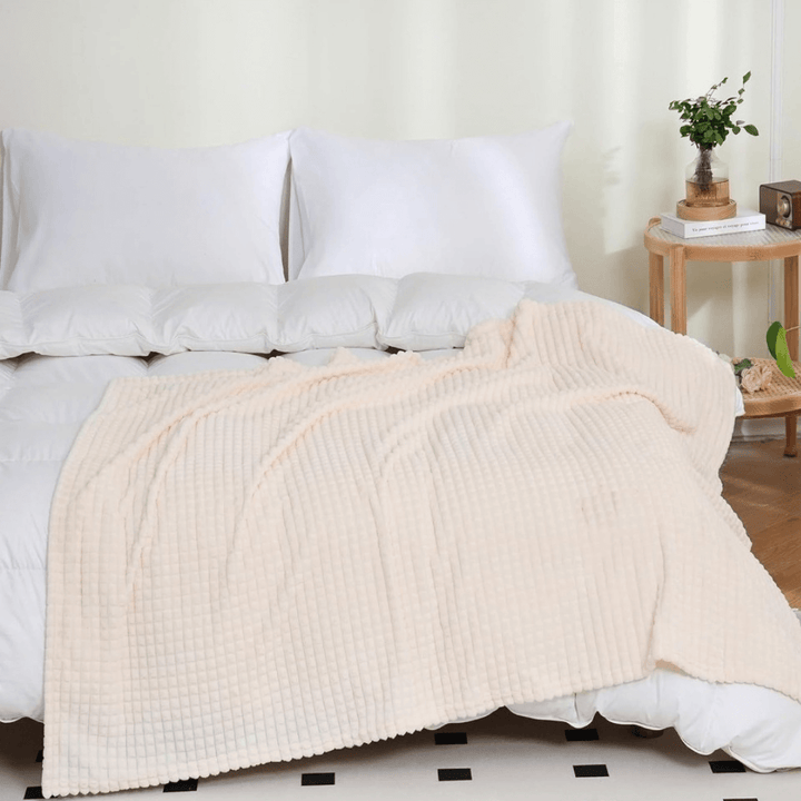  View details for Flannel Fleece College Dorm Throw Blanket - Creme White Flannel Fleece College Dorm Throw Blanket - Creme White