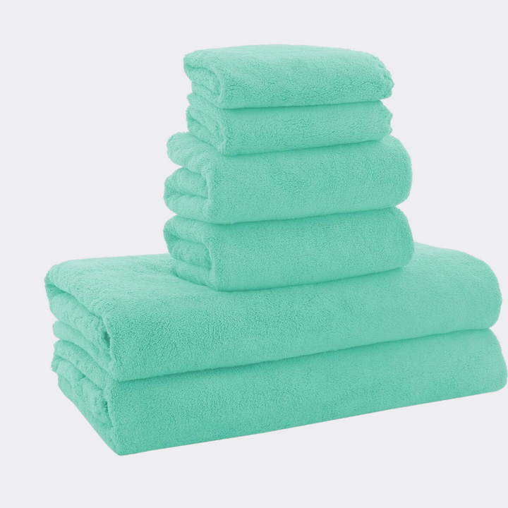 Ultra Soft Towel Set College Essentials-Aqua Green