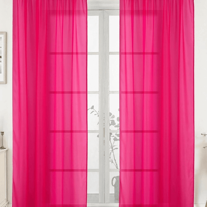 Sheer Curtains - Bright Rose