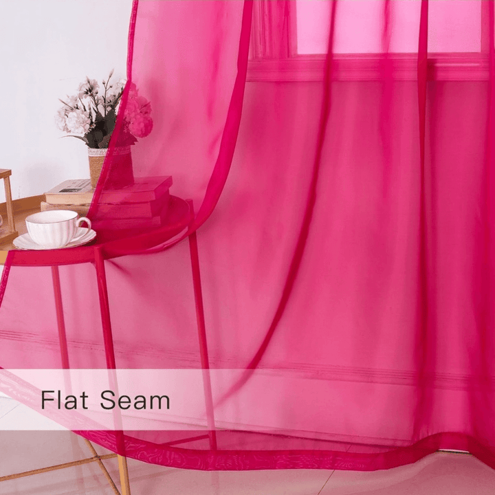 Sheer Curtains - Bright Rose