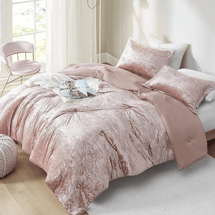 Soft Velvet Lush College Dorm Bedding Comforter Set