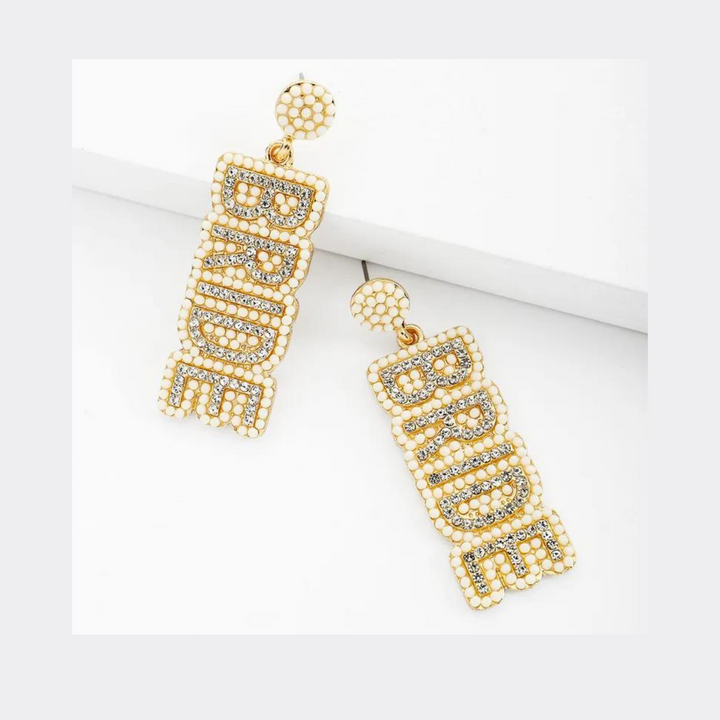 Bridal Letter Drop Earrings