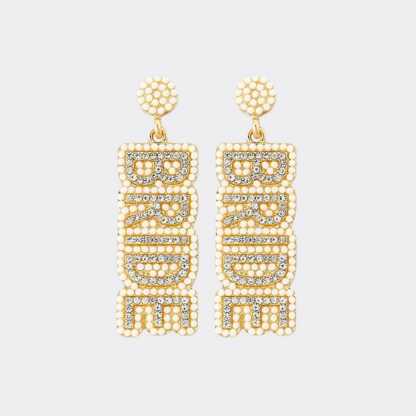 Bridal Letter Drop Earrings