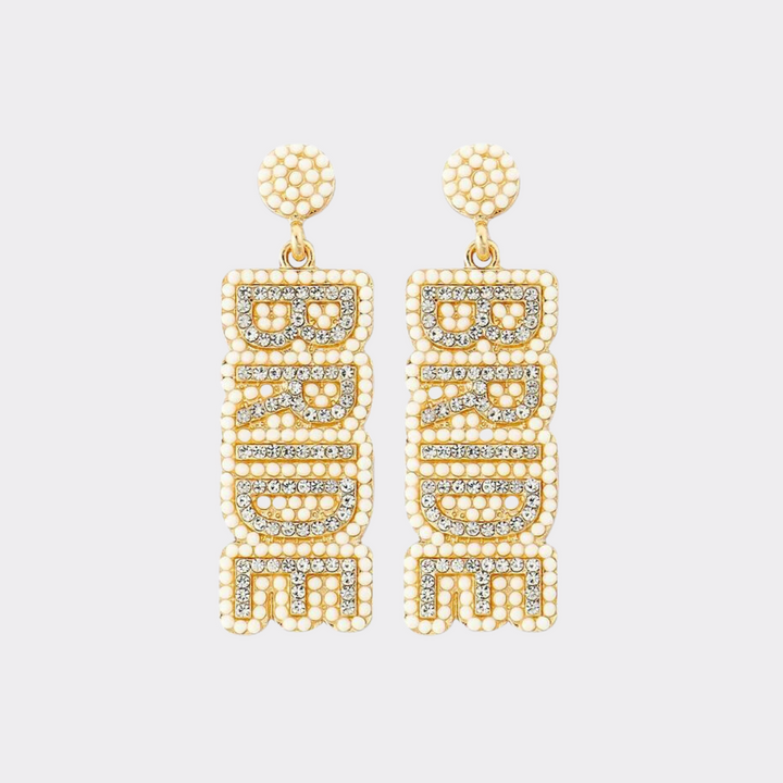 Bridal Letter Drop Earrings