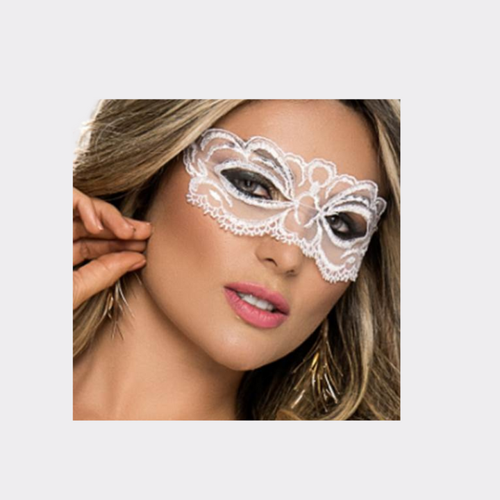 Enchanting Eye Lace Mask - White