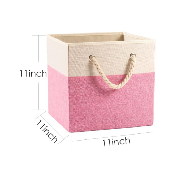 Foldable Dorm Cube Storage Bins-Pink