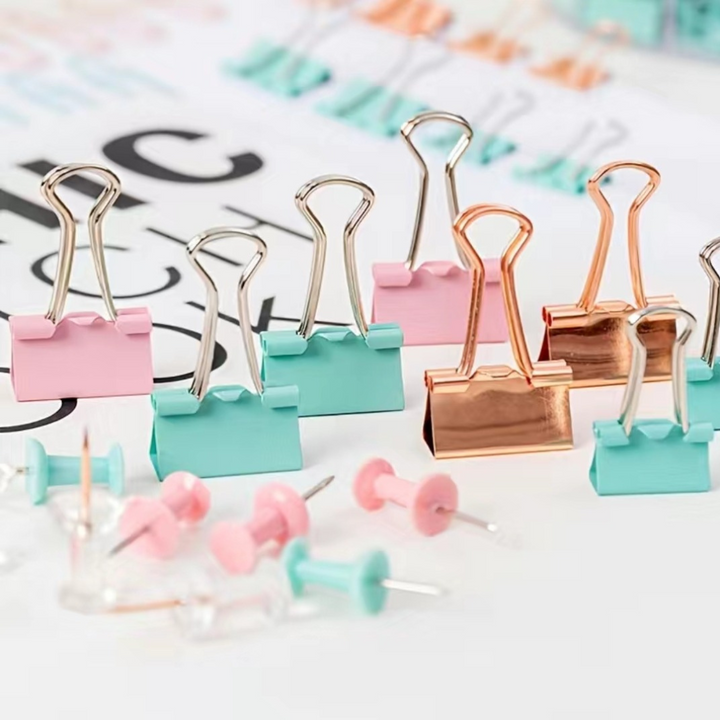 Binder Clips, Paper Clamps, and Push Pins Sets Binder Clips, Paper Clamps, and Push Pins Sets 