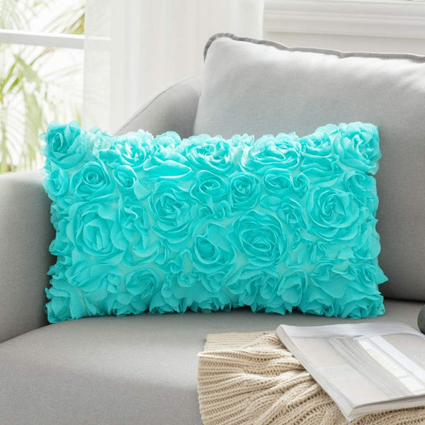 Decorative Chiffon Flower Pillowcase for Dorm