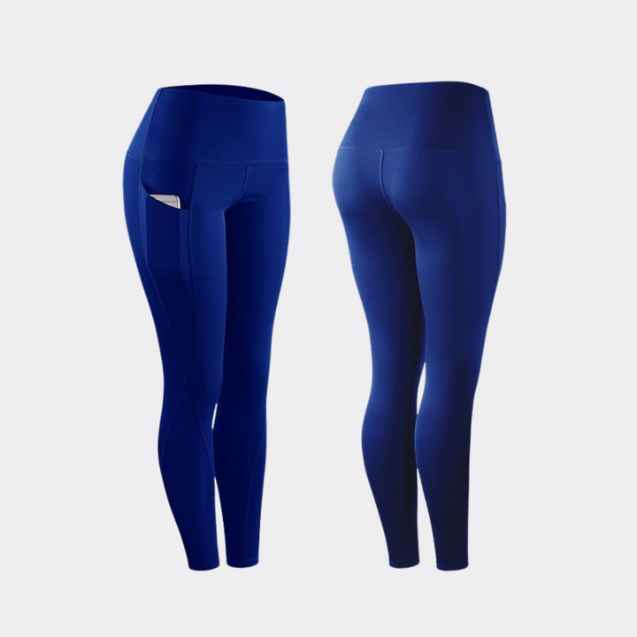 Patchwork Active Bottoms Leggings - Royal Blue