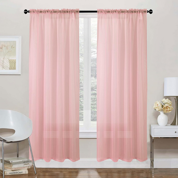 Sheer Curtains - Light Pink