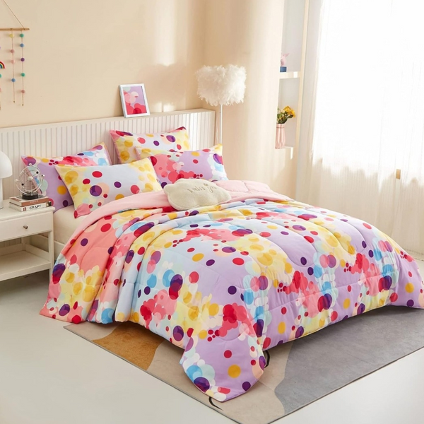 Bubbles Polka Dots Dorm Comforter Set