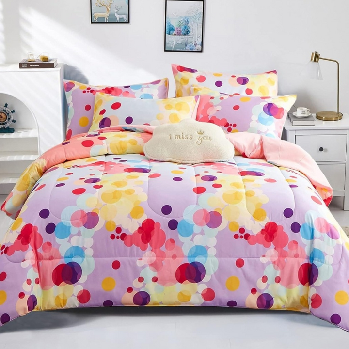 Bubbles Polka Dots Dorm Comforter Set