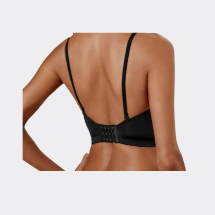 Longline Extended Push-Up Lingerie Bra - Black