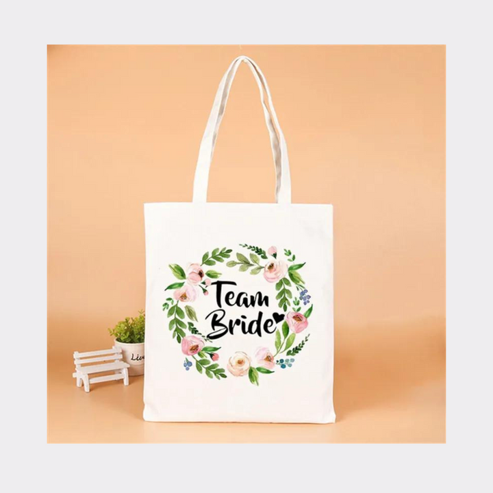 Team Bride Letter Linen Gift Bag