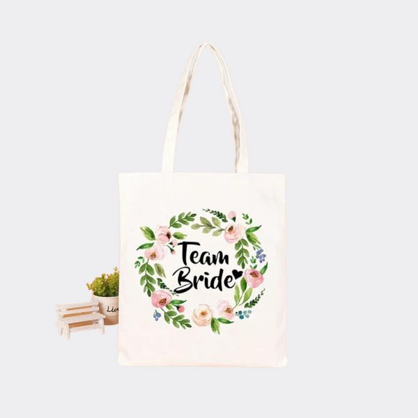 Team Bride Letter Linen Gift Bag