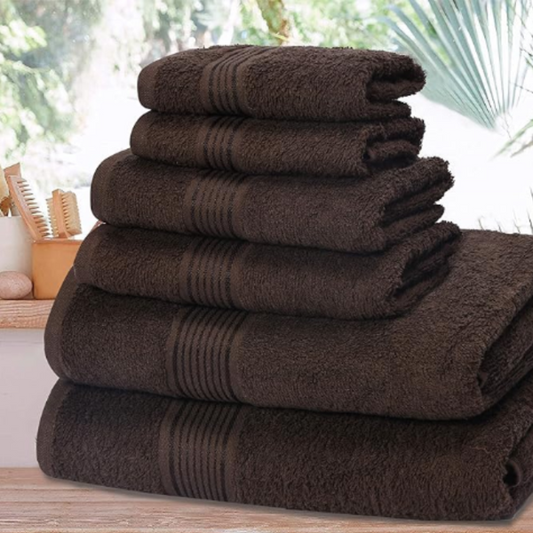 Compact Lightweight Soft Towel Set-Brown