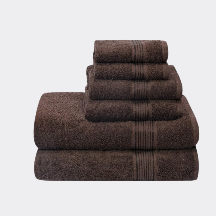 Compact Lightweight Soft Towel Set-Brown