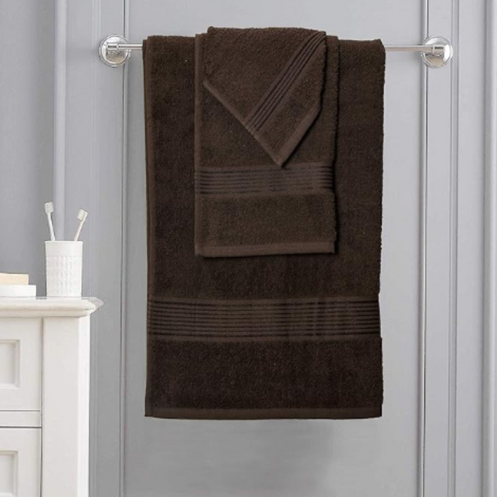 Compact Lightweight Soft Towel Set-Brown