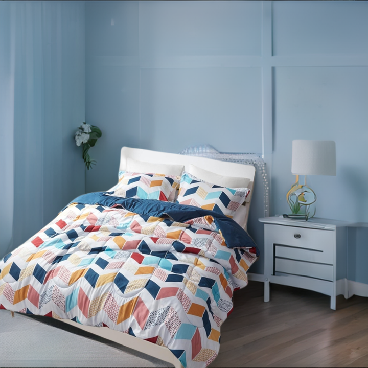 Cozy Vibrant Colorful Dorm Comforter Set