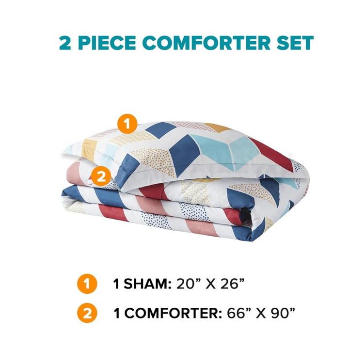 Cozy Vibrant Colorful Dorm Comforter Set