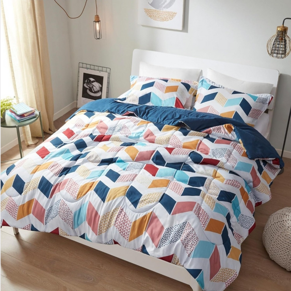 Cozy Vibrant Colorful Dorm Comforter Set
