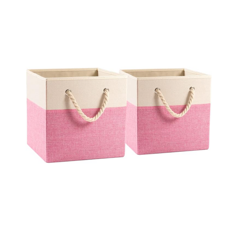 Foldable Dorm Cube Storage Bins-Pink