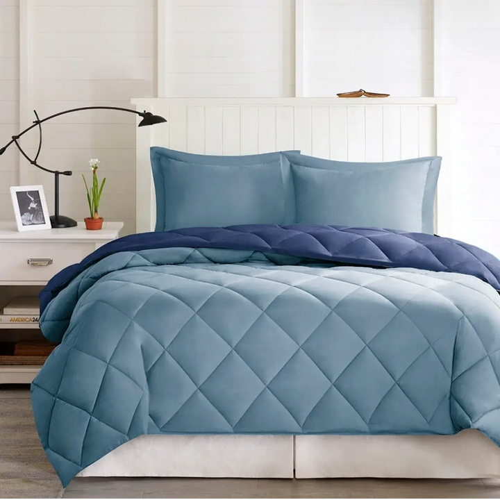 Scotchgard Reversible College Dorm Comforter Set - Blue