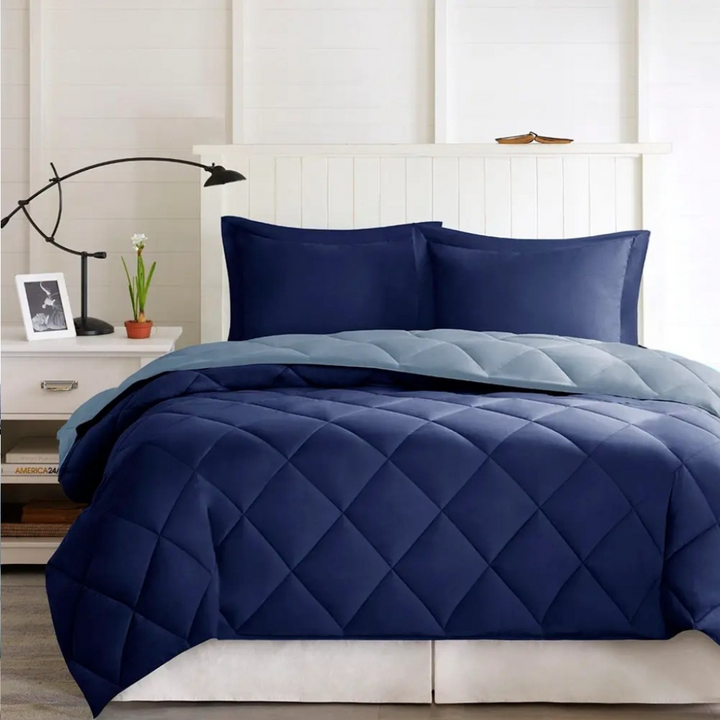 Scotchgard Reversible College Dorm Comforter Set - Blue