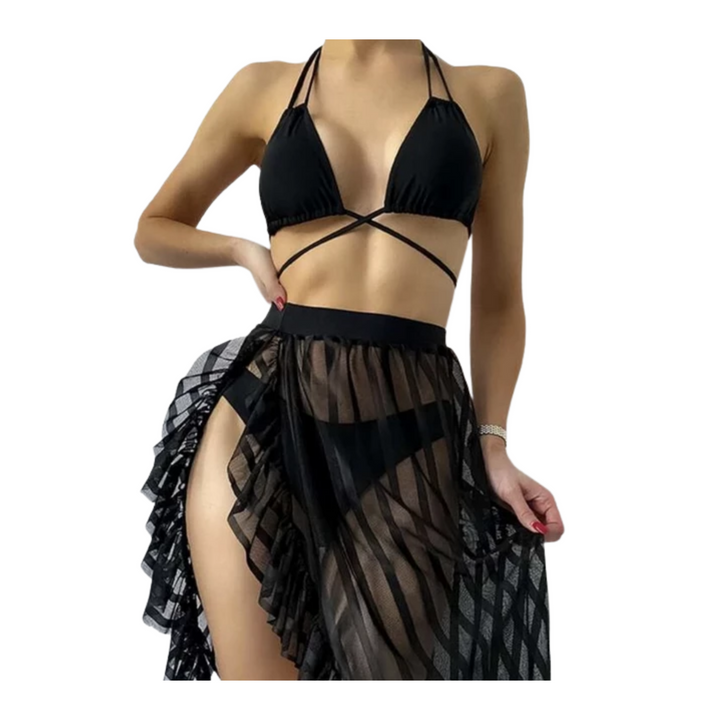 Swimwear 3 pieces Sexydoll Set - Black