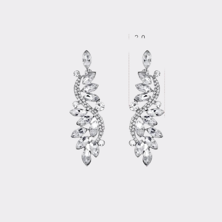 Geometric Alloy Rhinestone Drop Earrings