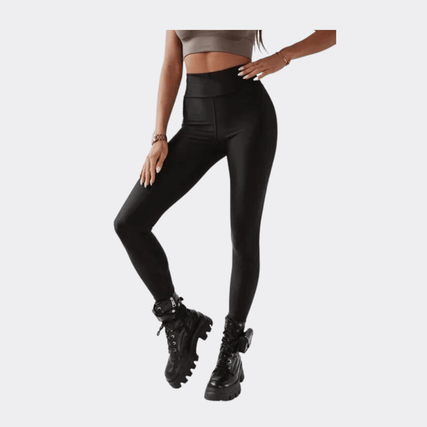 Criss Cross High Waist Leggings - Black