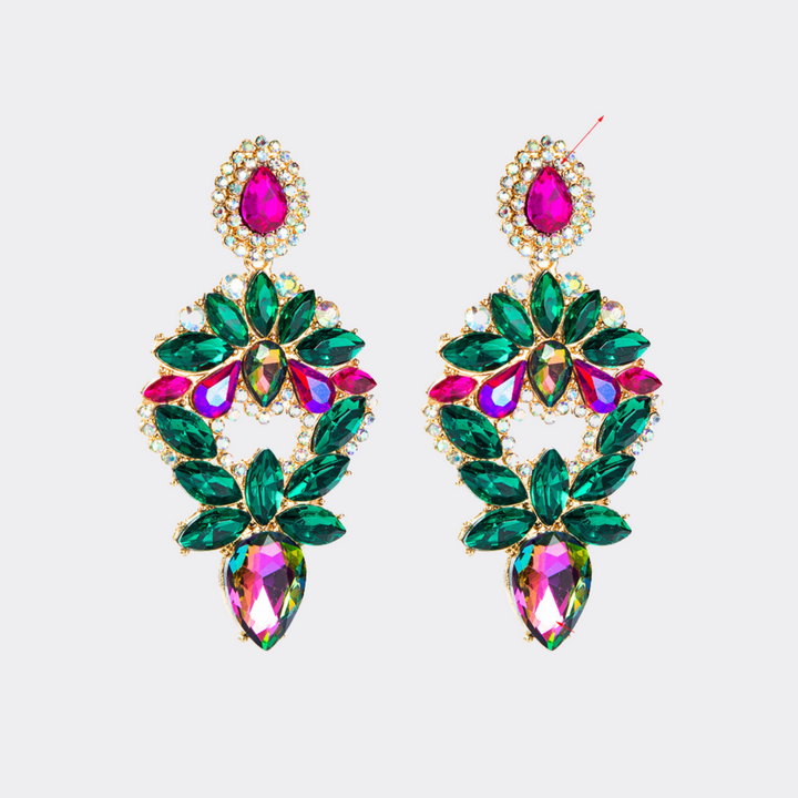 Colorful Sparkly Water Drop Earrings