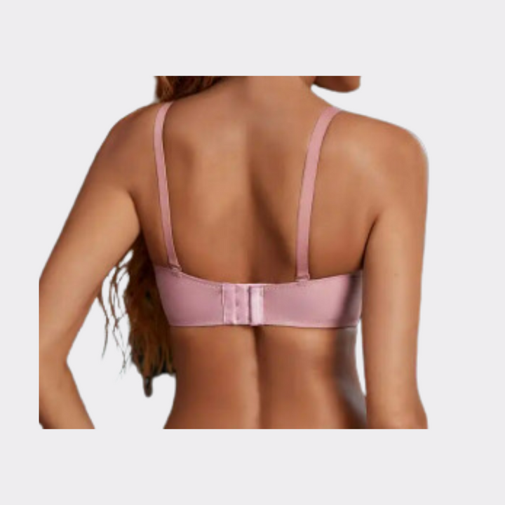 Underwire Longline Push Up Bra - Pink