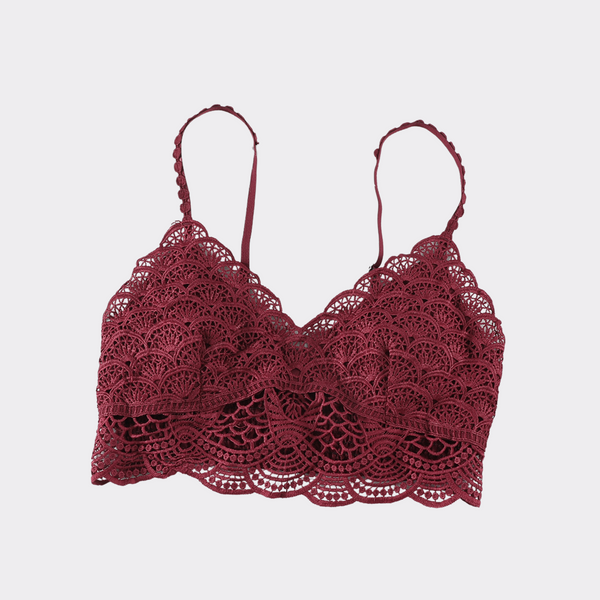 Lace Sleeveless Bralette - Red Wine