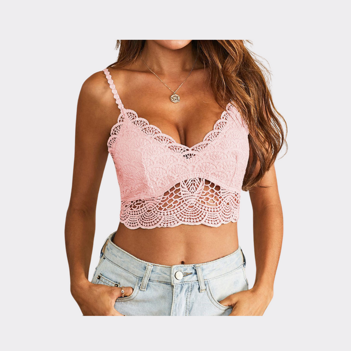 Lace Sleeveless Bralette - Red Wine